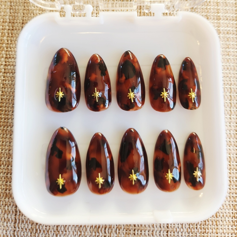 Tortoise Shell Press On Nails